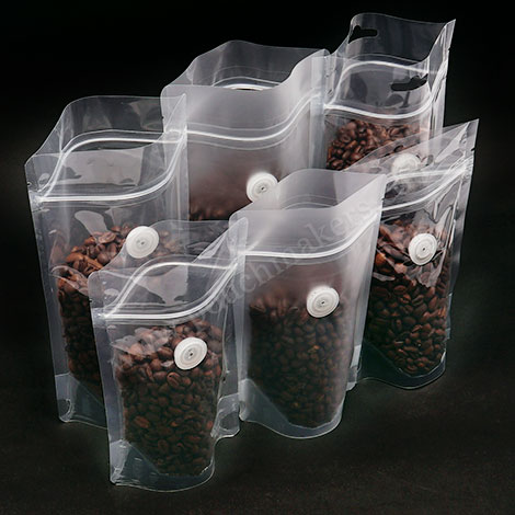 Both Side Transparent Stand Up Pouches With Valve Both Side Transparent Stand Up Pouches With Valve